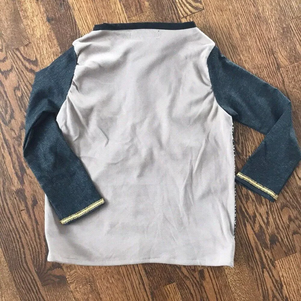 Black‎ gold handmade sweatshirt for boys girls unisex tribal inspired7/8 years